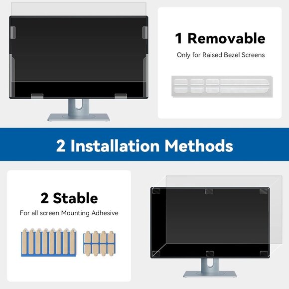 2-Pack 23.6 Computer Privacy Screen Filter 16:9 Widescreen Monitor Blue Light - Picture 7 of 8